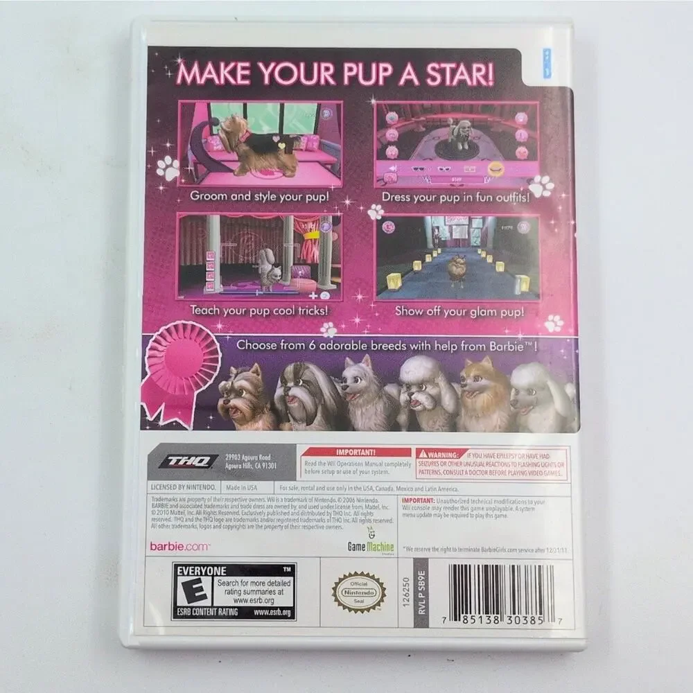 Barbie Groom and Glam Pups Nintendo Wii Video Game Pet Care Tested